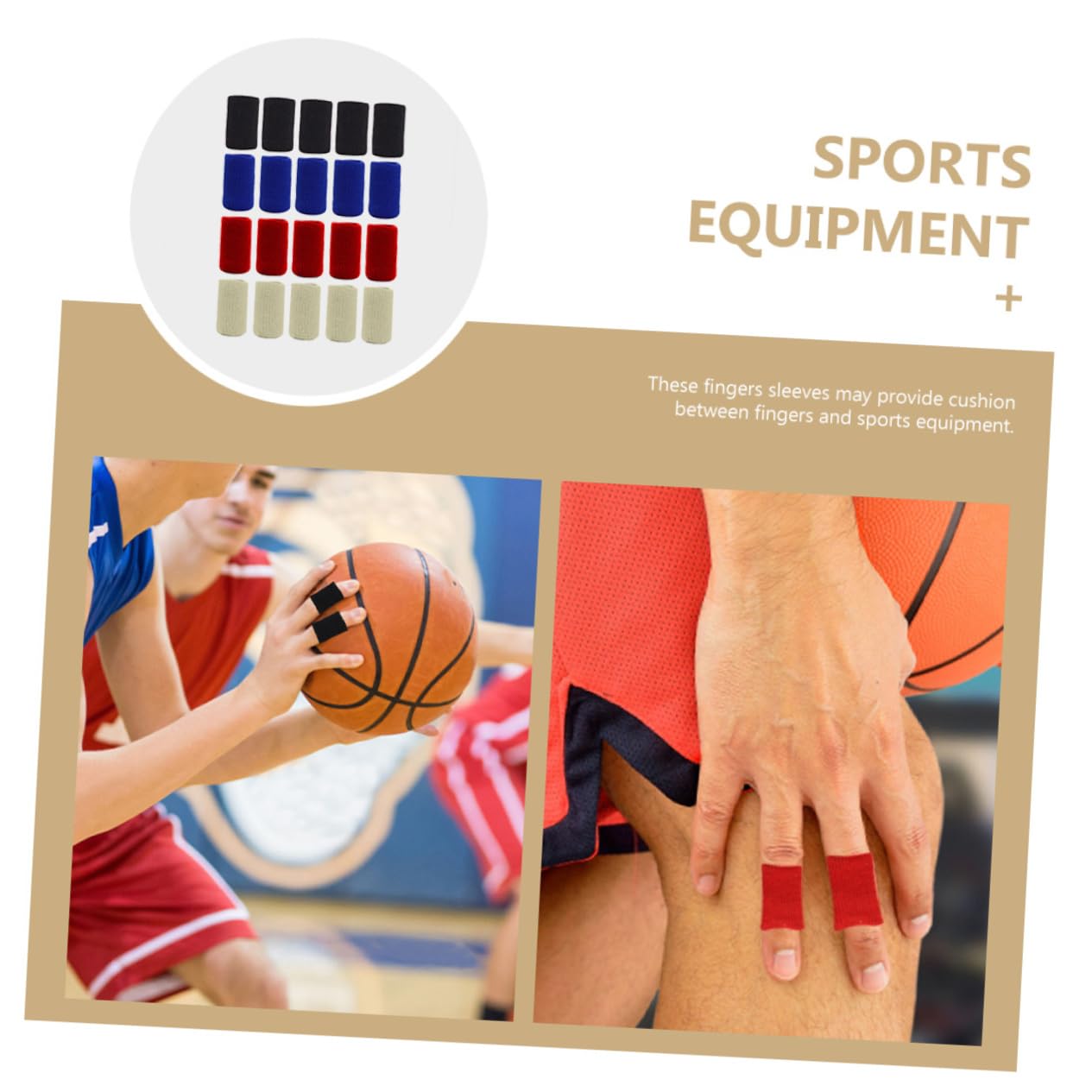 FRCOLOR 40pcs Finger Guard Finger Braces for Volleyball Player Thumb Protector Sports Supplies Reusable Straw Pouch Basketball Finger Sleeves Nylon High Elasticity