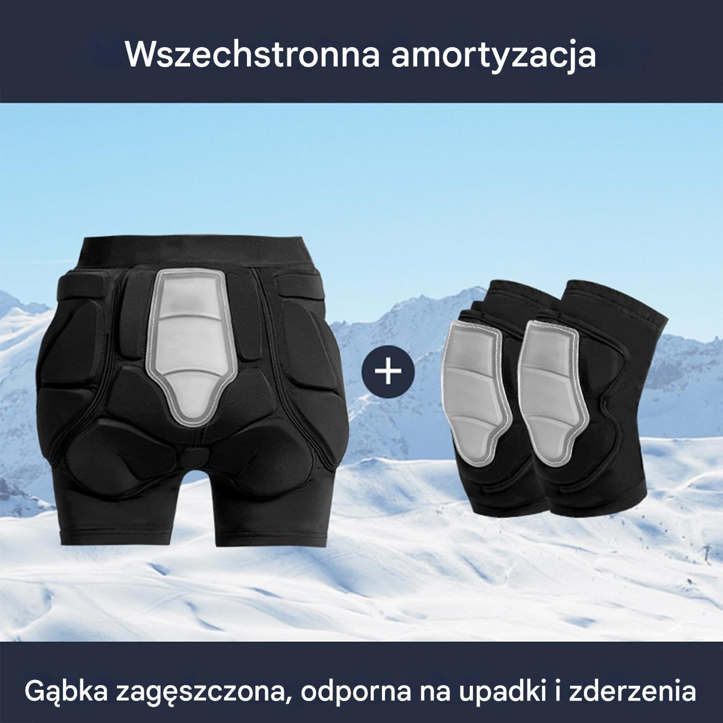 Spodenki Rowerowe Z Wkładką Spodenki Chroniące 3D | Ergonomiczne Spodenki Chroniące Pośladki oraz Ochraniacze Kolan do Ćwiczeń Sportów Deskorolki
