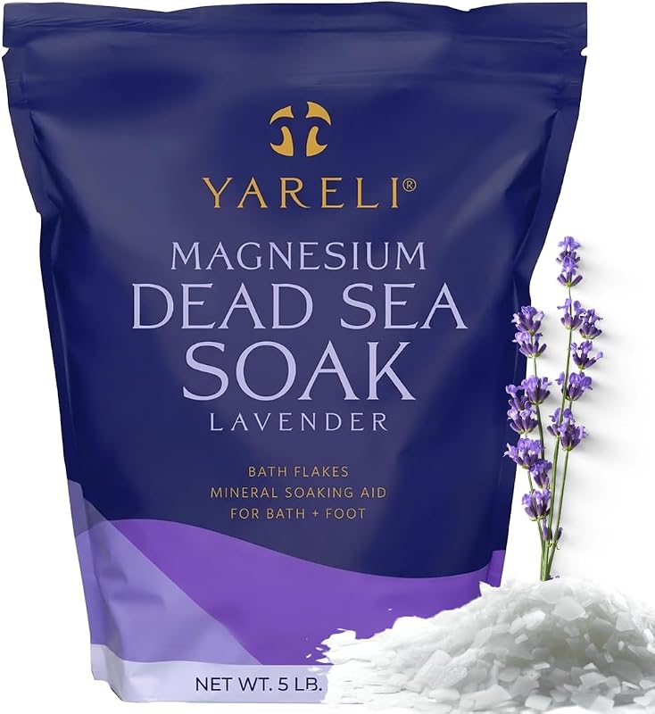 YARELI Flocos de Magnésio do Mar Morto para Banho com Lavanda, 2,27 kg