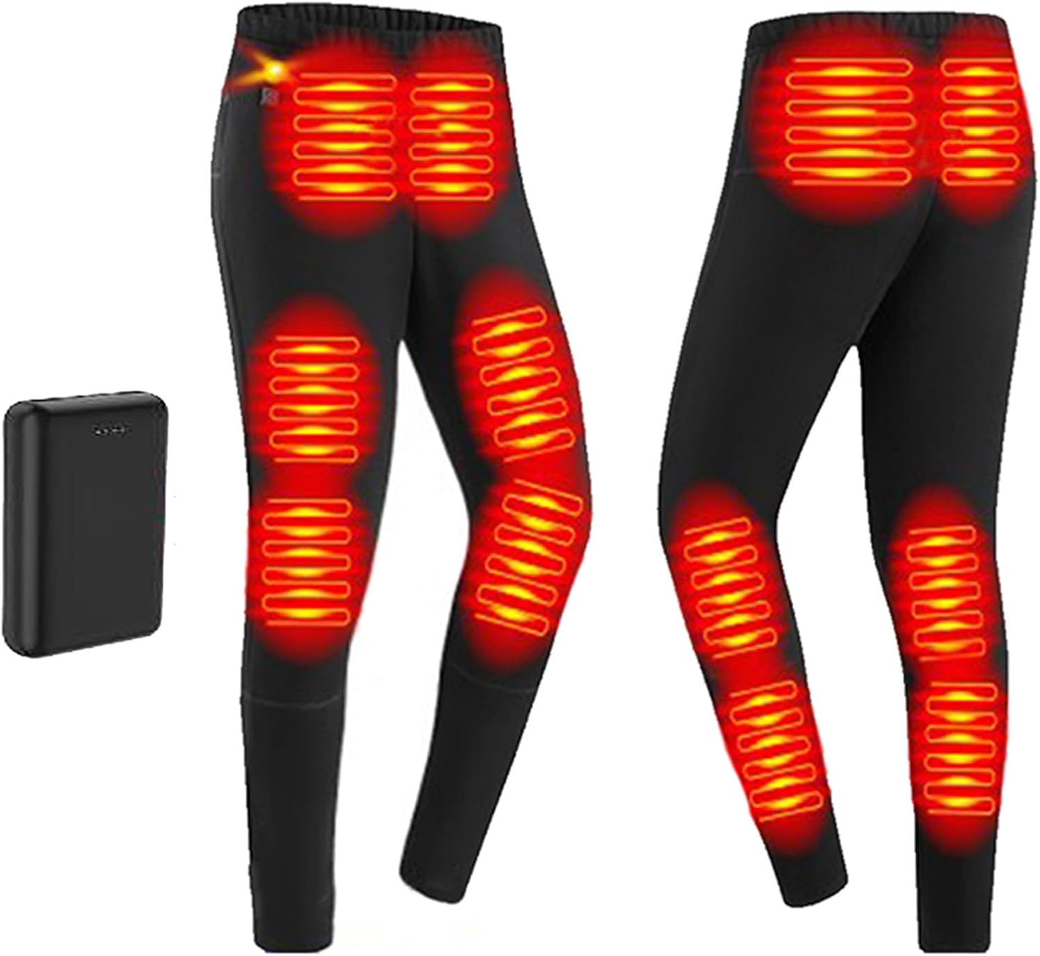 Men and Women Heated Pants, 12 Zone Heating Underwear Long Johns Outdoor Thermal Baselayer Trousers for Cold WeatherMen,2XL