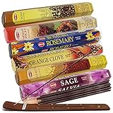 Hem Incense Sticks Variety Pack #25 and Incense Stick Holder Bundle with 6 Seasoning Fragrances