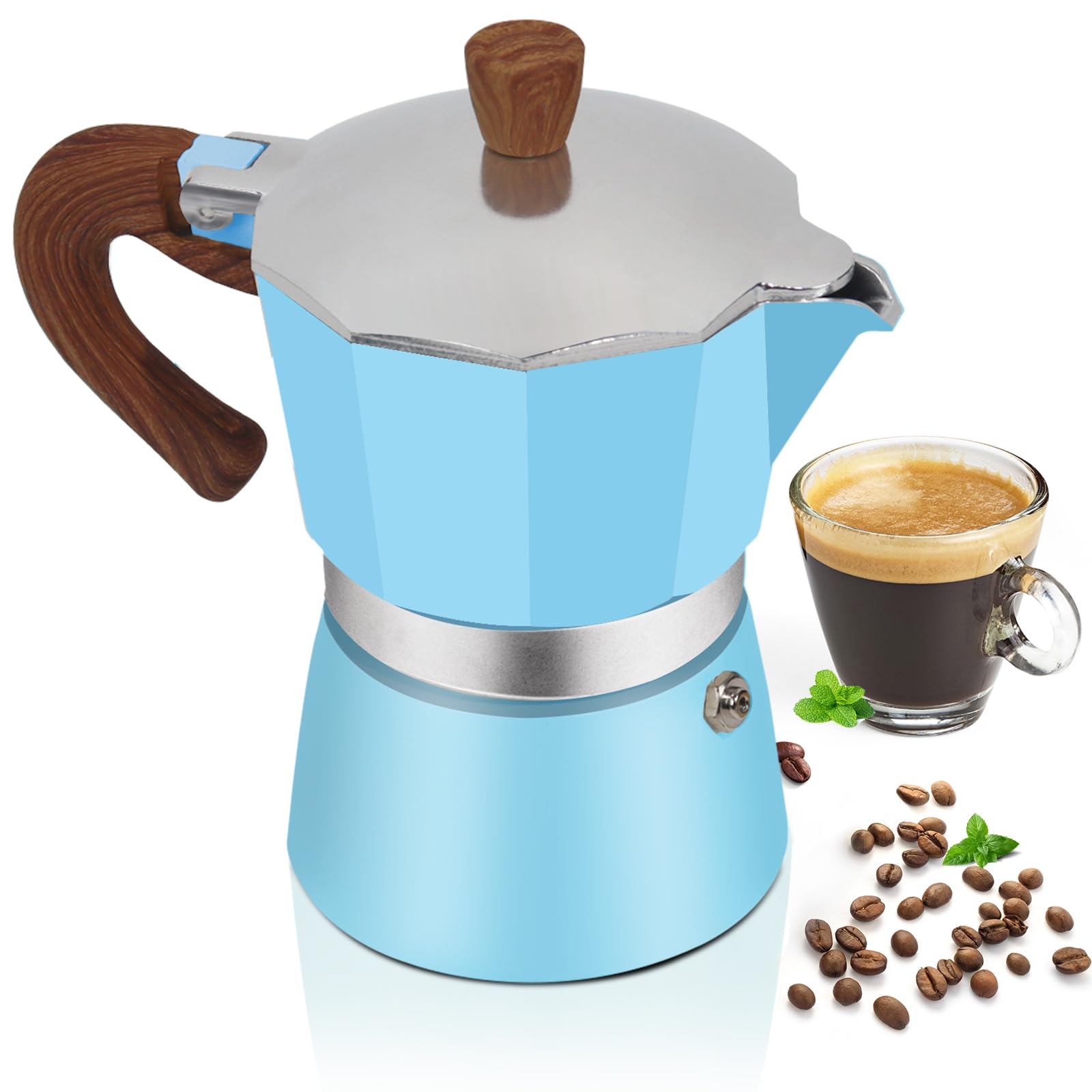 Aluminum 6 Cup 300ml Moka Pot Express Coffee Maker Stovetop
