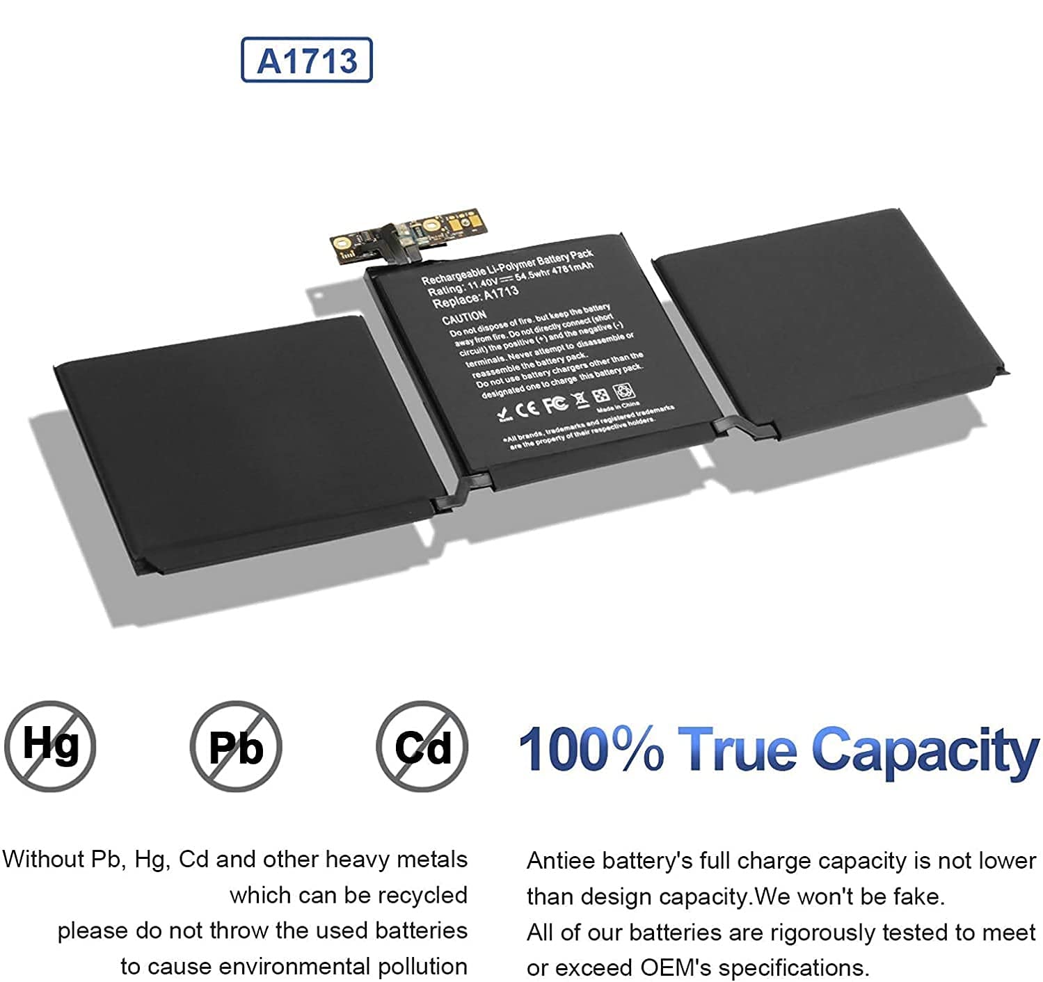 Laptrix A1708 A1713 Battery Replacement for MacBook Pro 13-inch
