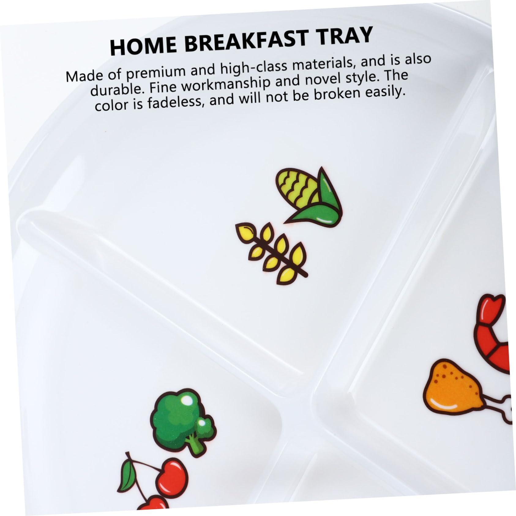 Ciieeo Food Tray Dividers Compartmented Plates for Adults Breakfast Tray Material for Long Use