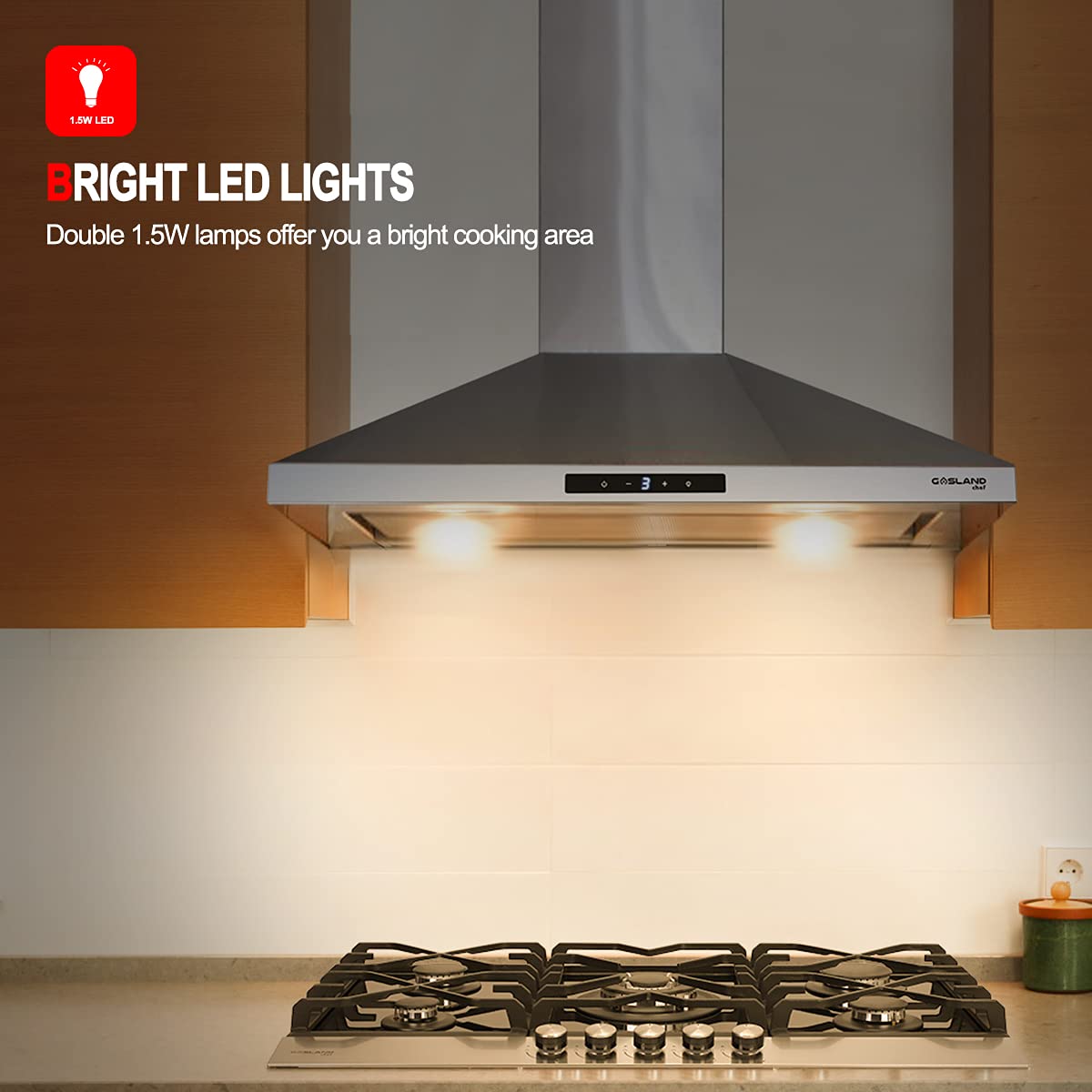 Buy 30" Range Hood, GASLAND Chef PR30SS Wall Mount Kitchen Hood with