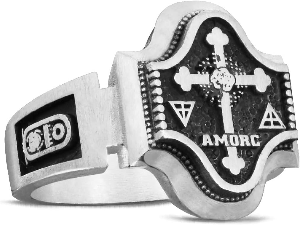 Rosicrucian and Rosicrucian Cross Ring,Custom Rousea Crucis Order Ring, Spiritual Symbol of Ancient Order Ring, Amorc Membership Rings