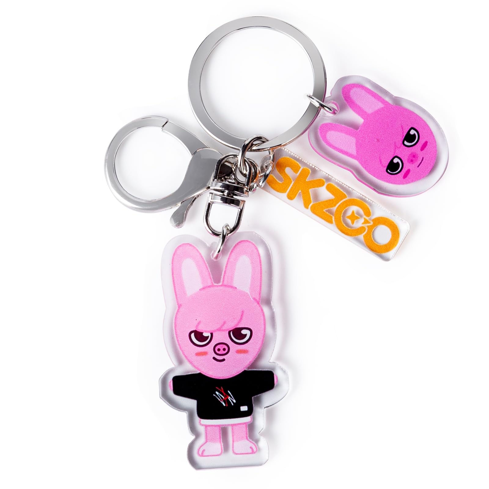 Cartoon Keychain for Kids, Stray Kids Keychain Cute Animal Pendant, Acrylic Double Sided Pattern SKZ Backpack Pendant