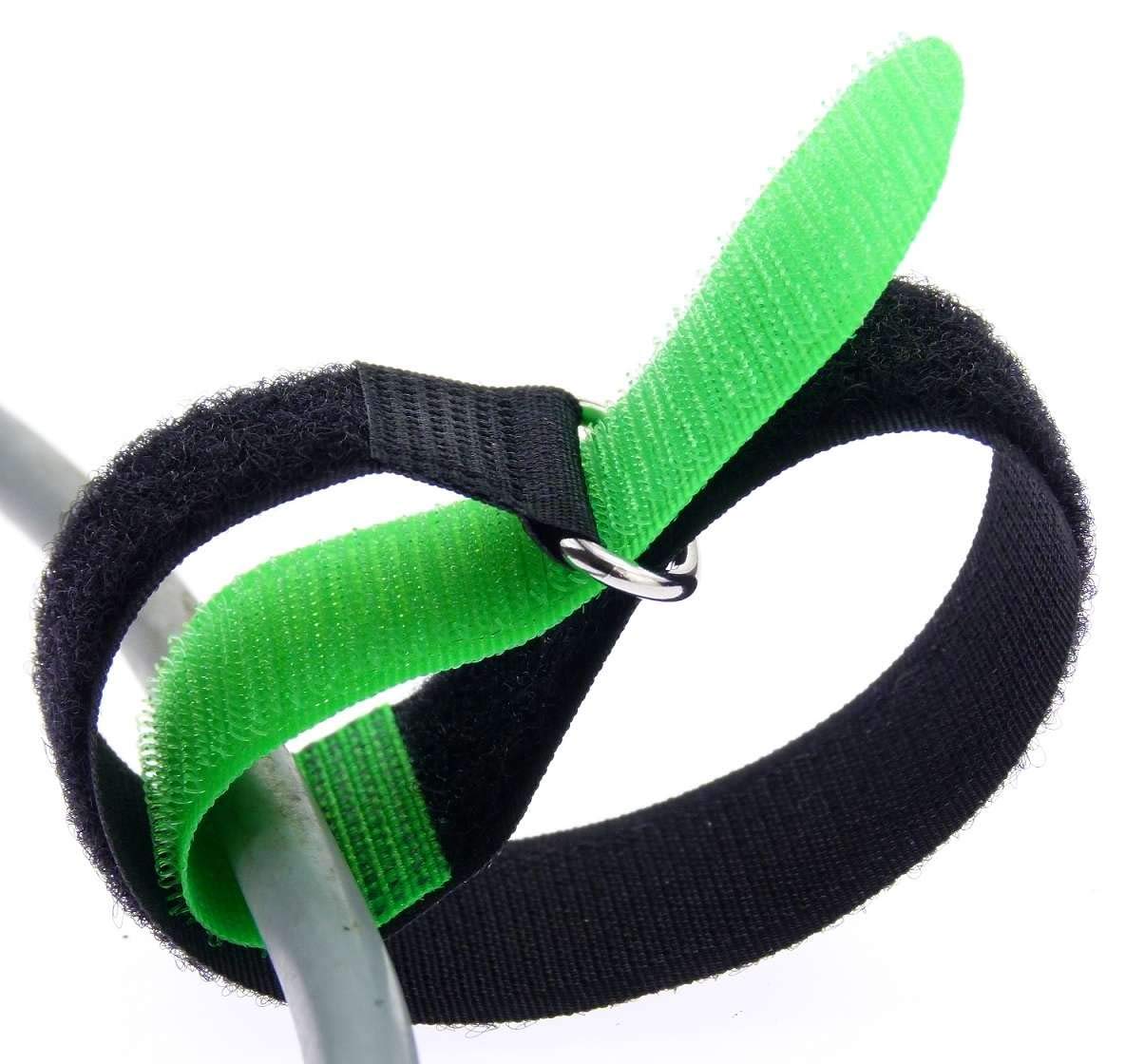 100x 40 cm x 40 mm wiederverschließbare Klett-Kabelbinder MEHRFARBIG mit Metall-Öse - Kabel-Klettband 400 mm wiederverwendbar