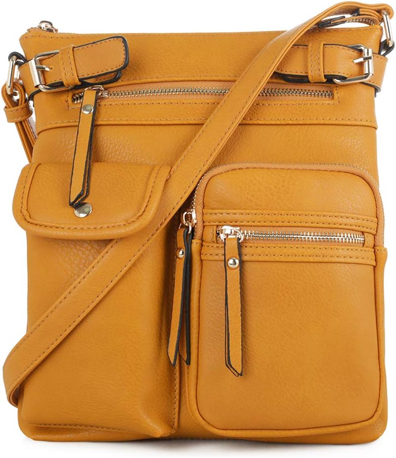 SG SUGU Katie Lightweight Medium Crossbody Bag Shoulder Bag with Multi Pocket for Women