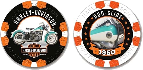 Harley-Davidson Vintage Series 12-1950 Duo-Glide Fichas de póquer coleccionables