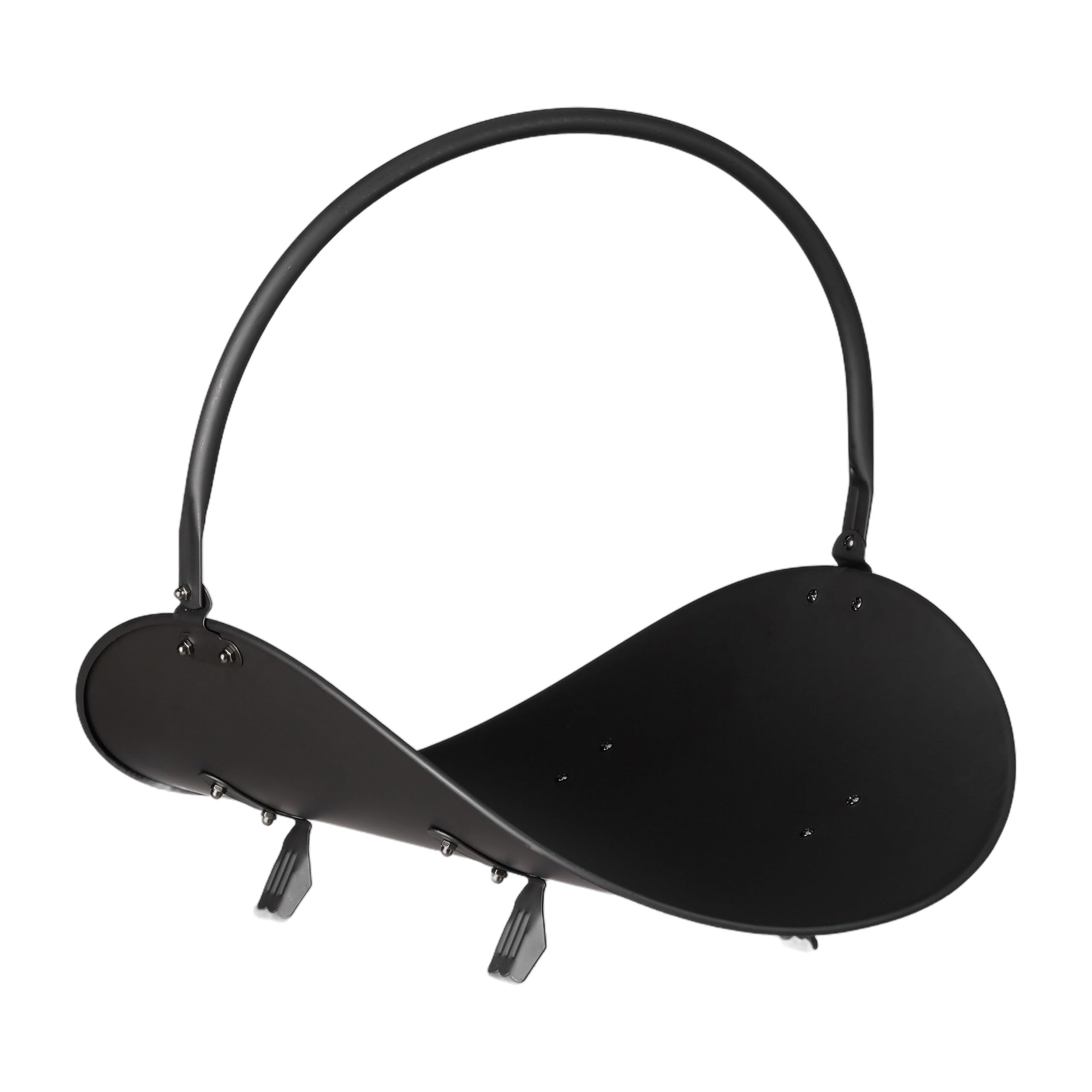 Relaxdays Cesto porta-legna da camino nero contenitore grande culla per legname metallo HxLxP 40 x 38 x 48 cm nero