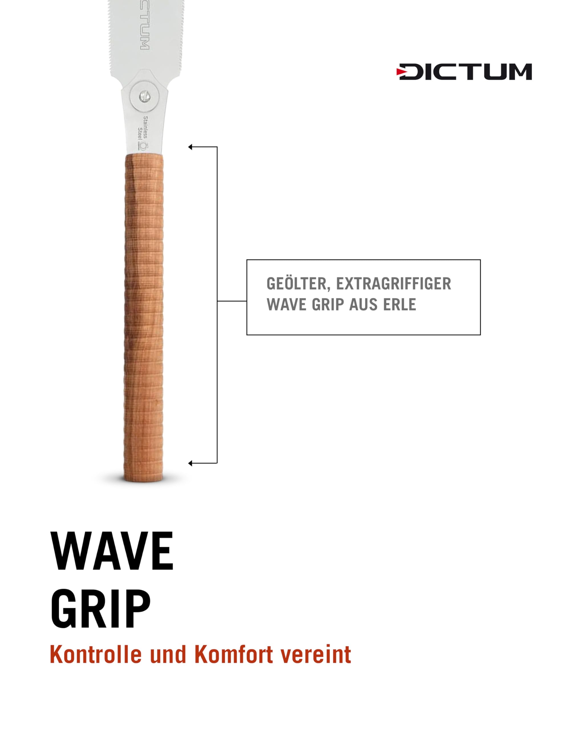 DICTUM Ryoba Komane 240 Wave Grip Japansäge Handsäge Holzsäge für Möbelholz trockenes Holz