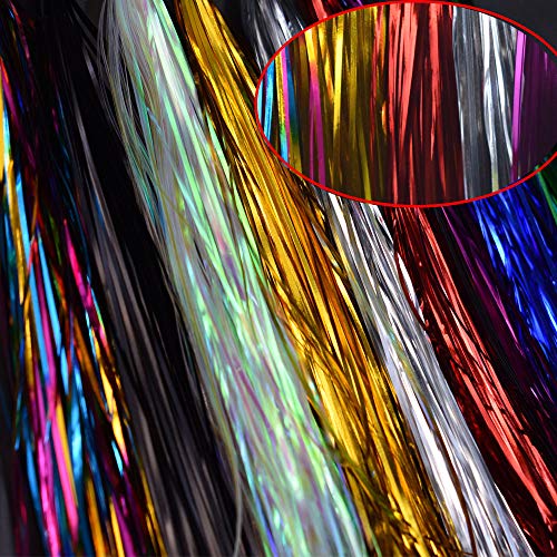 Phad Fishing 10 Paquetes Differentes Colores 1mm de Ancho Tinsel Flash para Montaje de Moscas de Pesca (10 Piezas) Cover