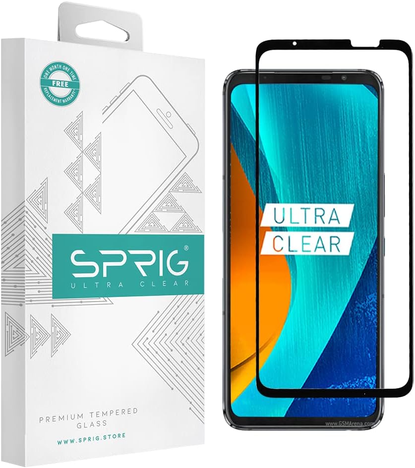 SPRIG Full Cover Tempered Glass Screen Protector for Asus ROG Phone 7 Ultimate (Black)