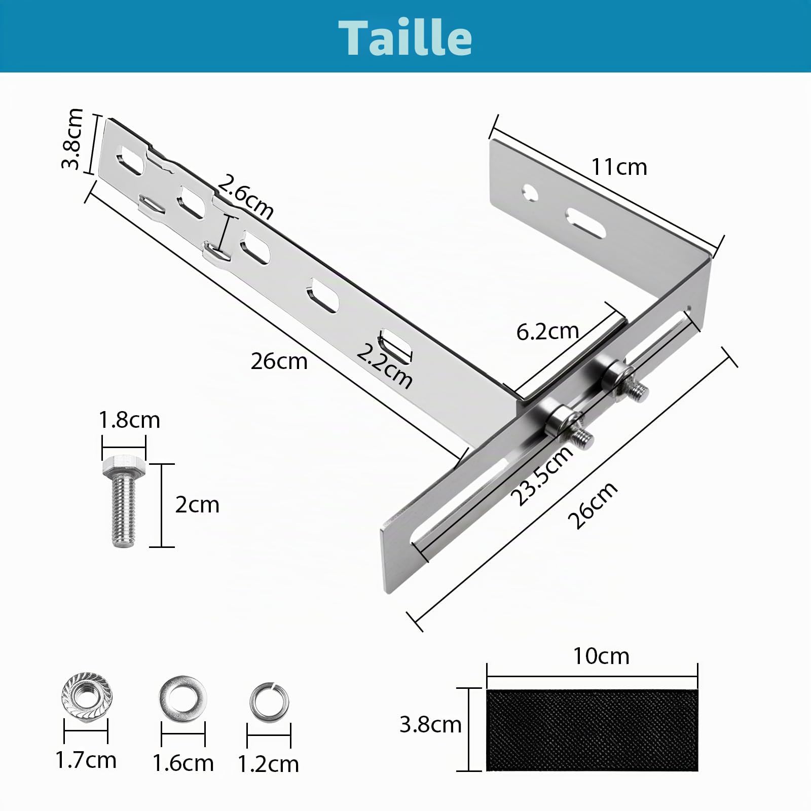 Support Panneau Solaire Sol, Kit Fixation Panneaux Solaire, Sans Perçage Requis, Supports de Modules Photovoltaïques, Adaptés aux Garde-Corps de Balcon, Toits Plats