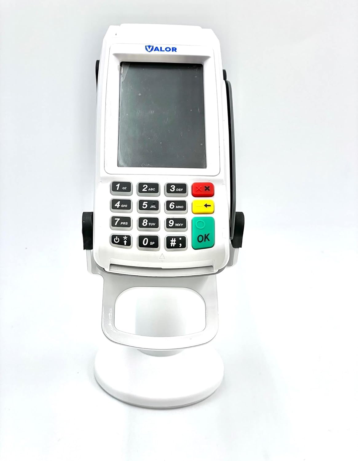 DCCStands Valor Paytech VL100 7" Swivel and Tilt Terminal Stand, Screw-in and Adhesive, White…