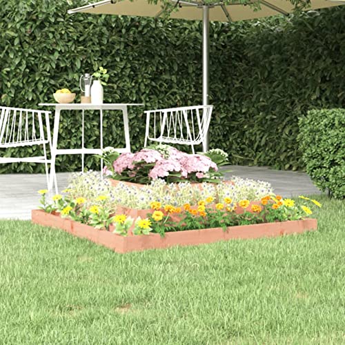 LAPOOH Jardinera, Jardineras Exterior, Macetas Exterior, Huerto Urbano Terraza, Huerto En Casa, Mesa De Cultivo, de Madera Maciza de Douglas 110x110x27 cm