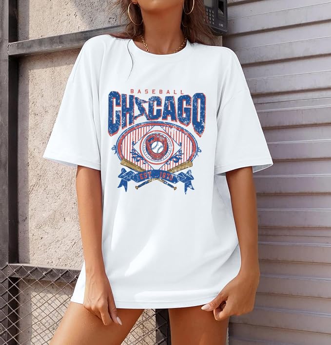 Oversized Baseball Shirt for Women Baseball Season Tshirt Women Sport Team Fans Short Sleeve Tee2