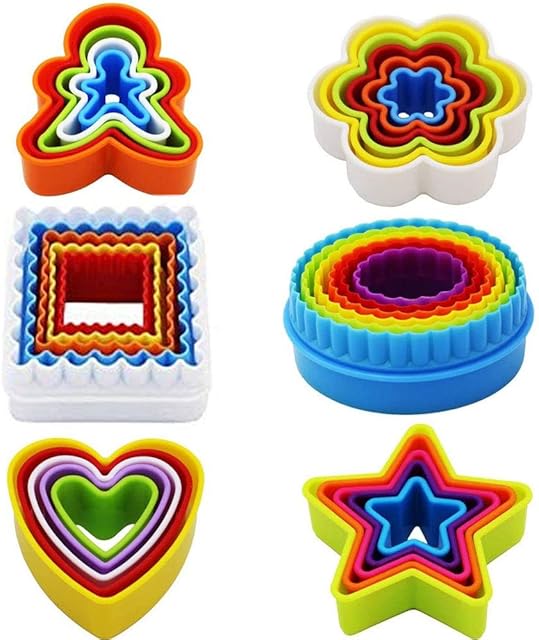TSKDKIT 32 Pcs Biscuit Cutters Shapes Cookie Cutter Set Plastic Cake and Pastry Cutters Shape Playdough Cutters Small Cookie Molds for Cake, Sandwich, Fondant, Candles Making etc