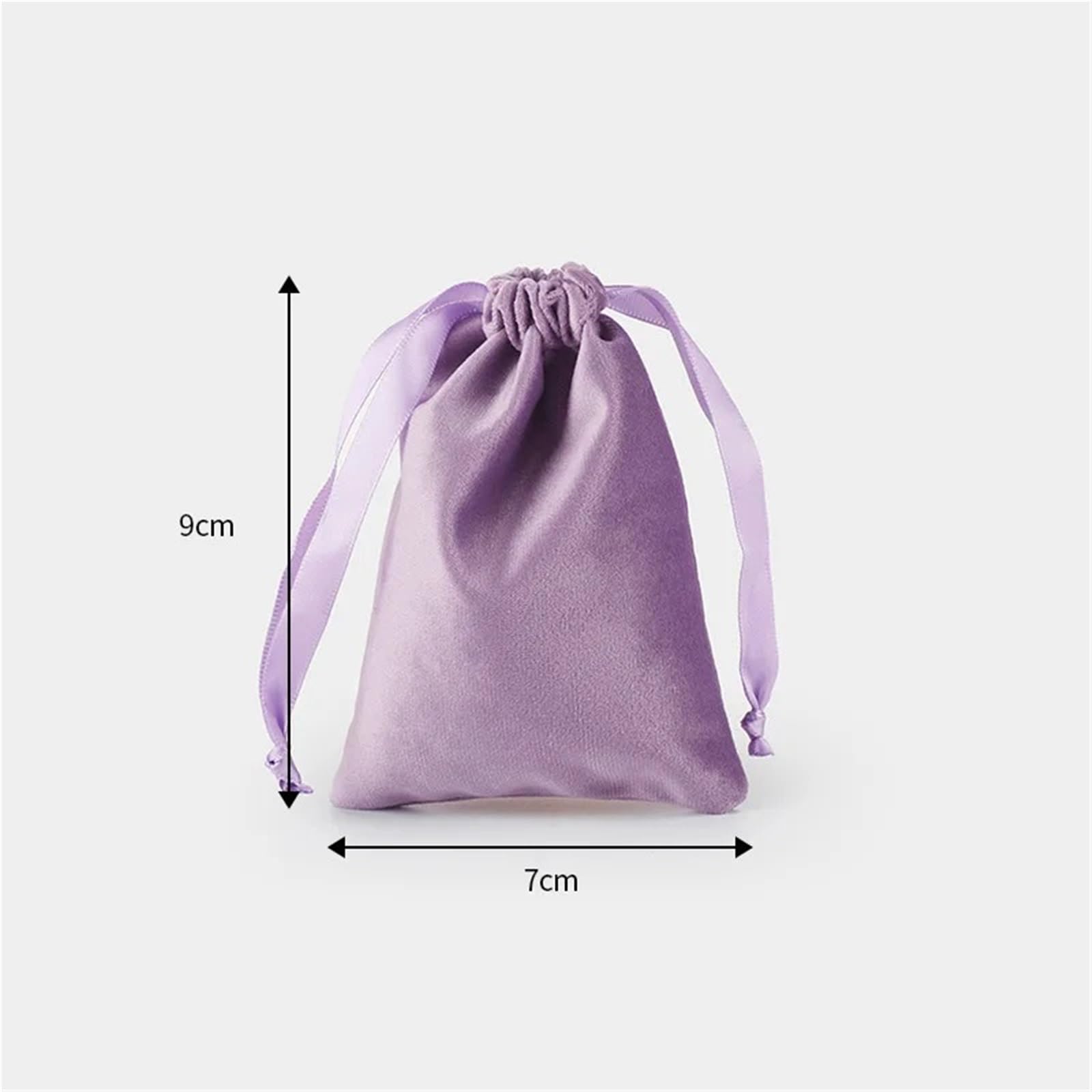 20PCS Samt Lagerung Kordelzug Taschen Weiche Berühren Make-Up Tasche Schmuck Hochzeit Geschenk Paket FüR Schmuck(Purple,6x13cm)