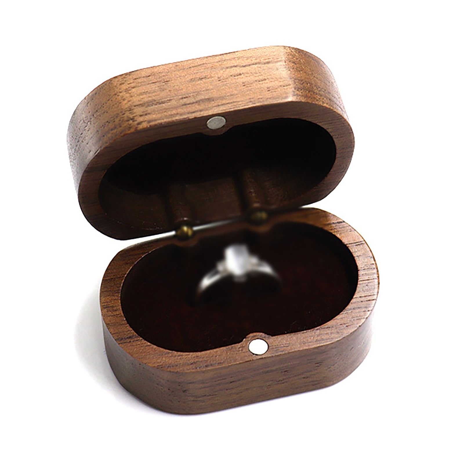 DUMRALBQE Wooden Ring Box Vintage Wooden Necklace Earring Ring Box Velvet Storage Boxes for Storage and Placement(Noir)