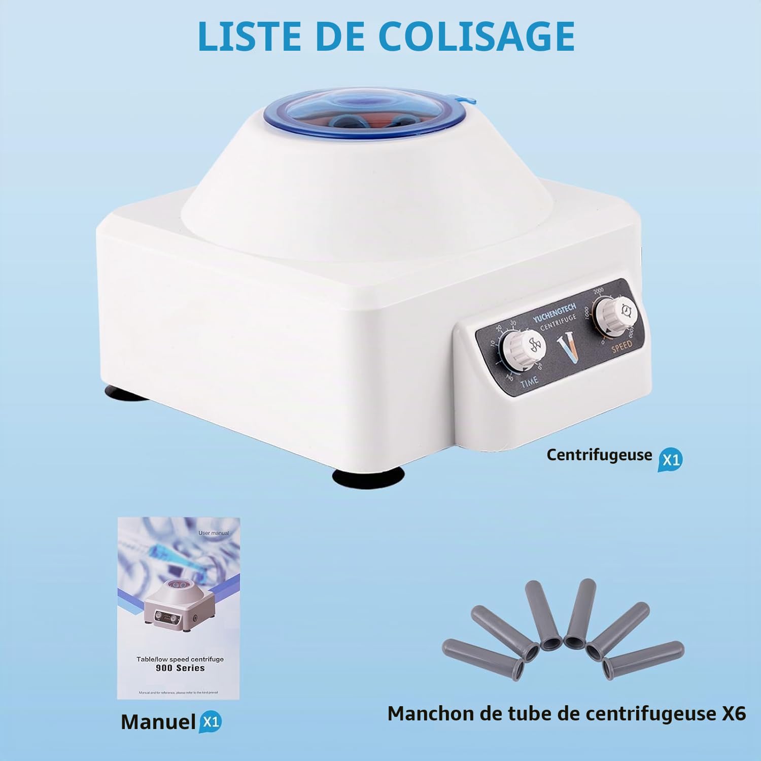 YUCHENGTECH Centrifugeuse de Laboratoire 10mlx6 0-4000 tr/min 0-60 Min | Centrifugeuse de Paillasse Électrique Centrifugeuse à Basse Vitesse 1685xg Compatible avec les Tubes Centrifuger de 5/7/10ml