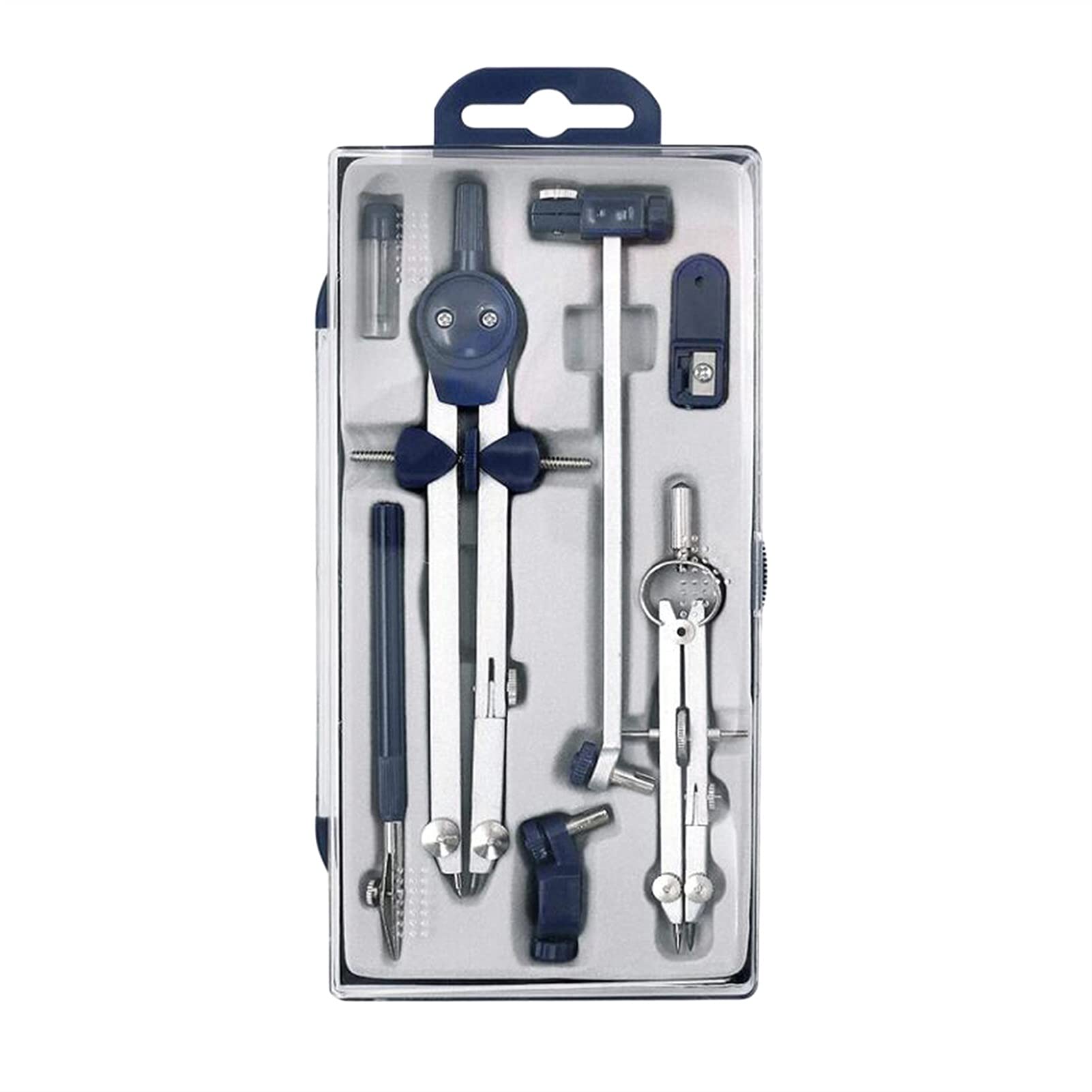 caihuashopping Zirkel Edelstahl Multifunktions-Drafting Zeichnung Kompass Mathe-Geometrie-7pcs / Set Kreise Werkzeug Durable Papier- und Schreibwaren Geometriezirkel
