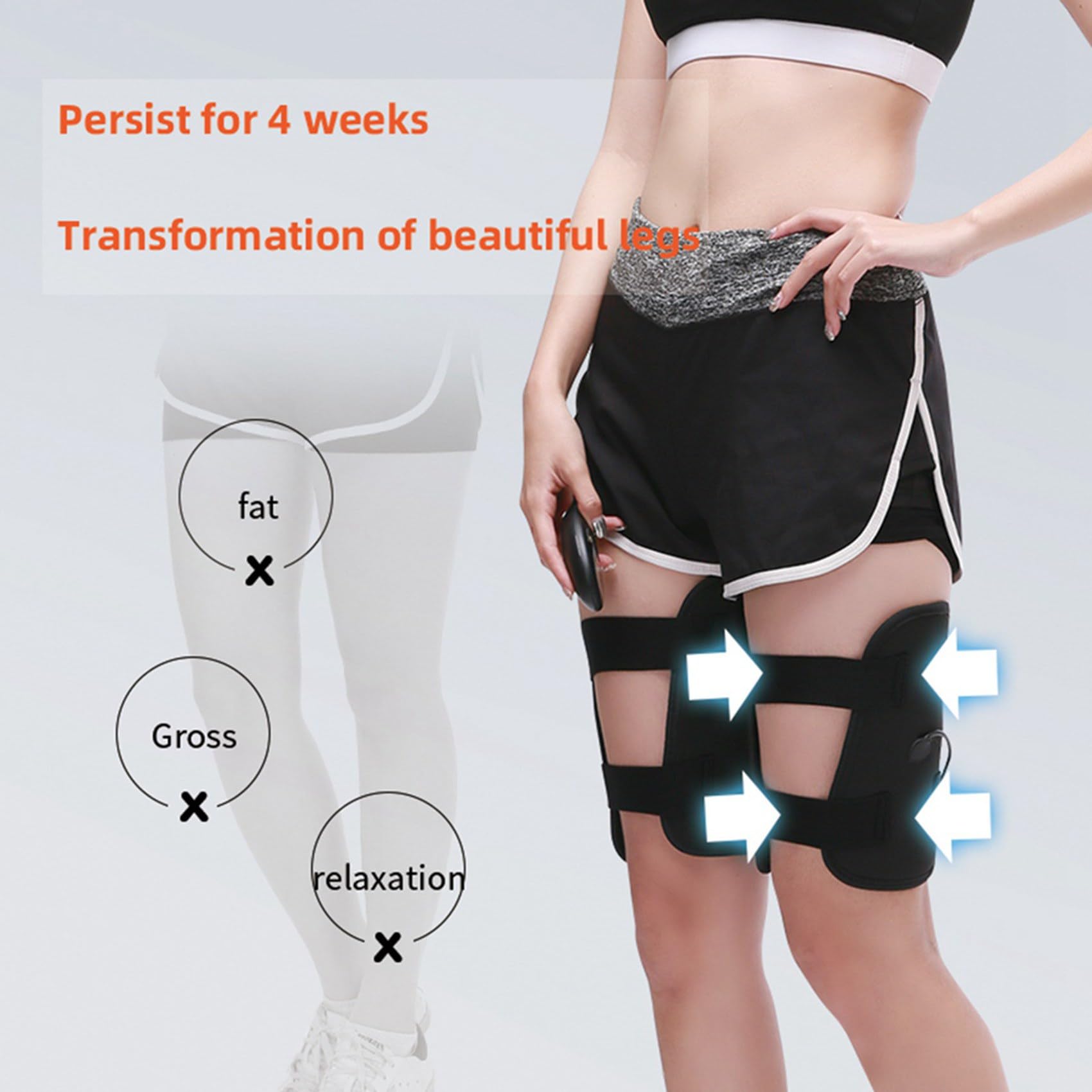 2X Mejora EMS Estimulador Muscular Eléctrico Masajeador Fitness TENS Anticelulítico Piernas Cinturones Entrenador Adelgazante Muslo
