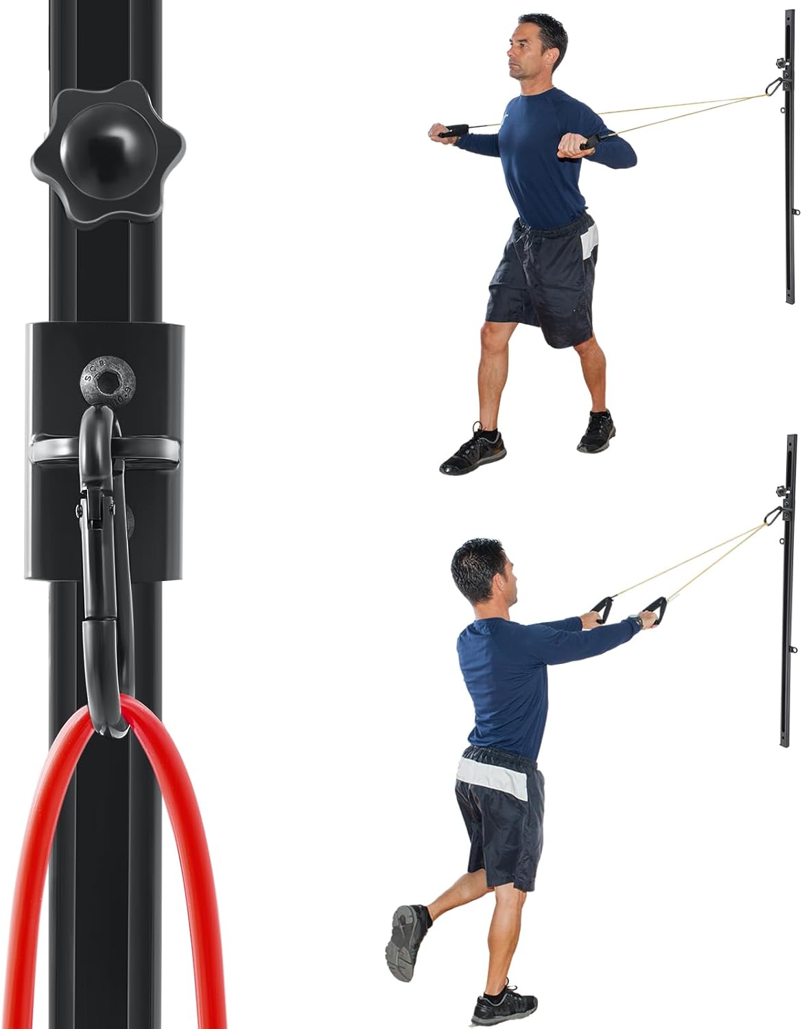 Resistance Bands Wall Mount System Adjustable Resistance Band Wall Anchor 35.5in Metal Gym Resistance Bands Station for Exercises Home Fitness Workout Athletic Training