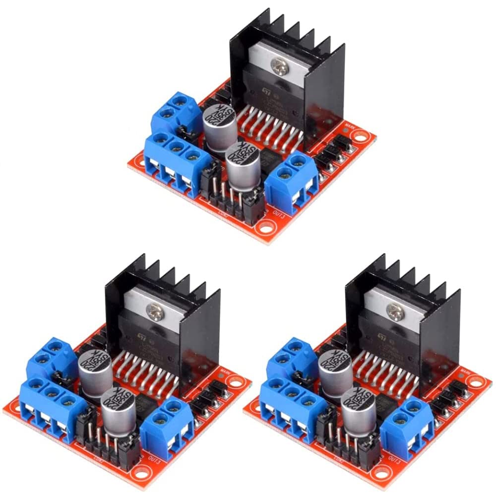 Jun-SaxifragelecDual H-Bridge Motor Drive Controller Board L298N Motion Driver for Arduino (3 Pieces)