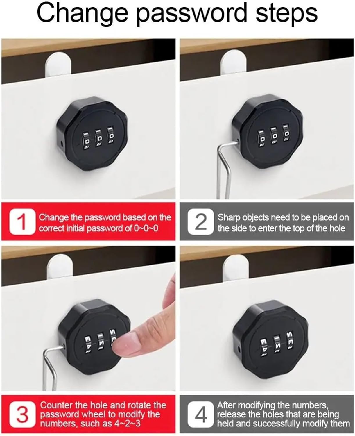 3 Digital Code Combination Lock Cupboard Drawer Cabinet Mailbox Password Locker Furniture Theft Security Zinc Alloy Lock 1Pcs(30mm-Color 2)