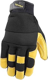 Wells Lamonts Leather Work Gloves Duty Safety Breathable HydraHyde Flexible Water Resistant (Medium) 3 Pack