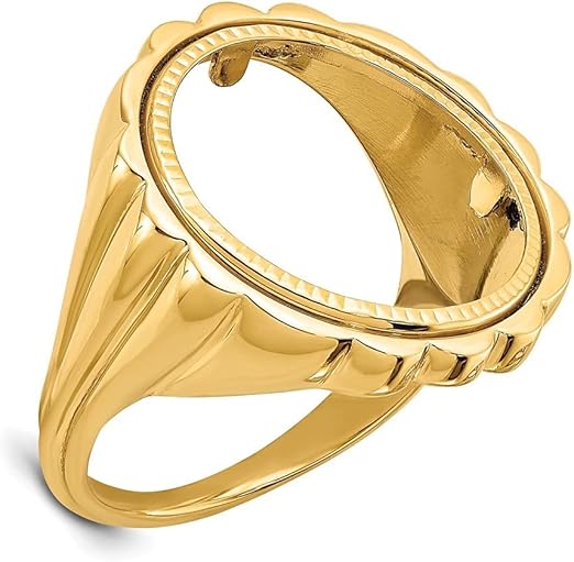Roy Rose Jewelry Gold Coin Ring Mounting Ladies Fluted