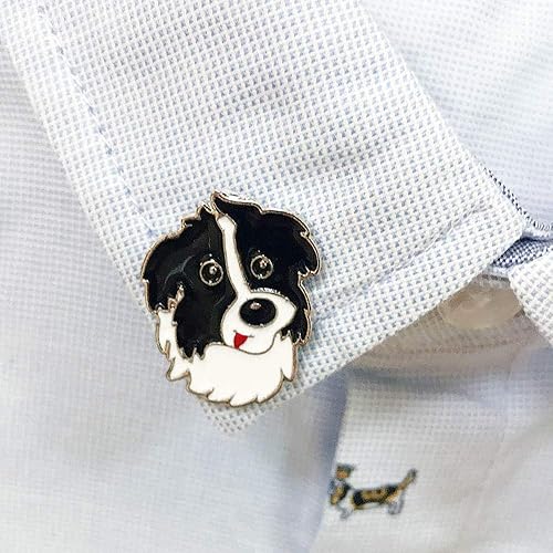 Miniatura 2 de 2 piezas de broche de metal para perro, insignias de identificación para niños y adultos, ropa, mochilas, regalos de decoración (10 bordes Collie)