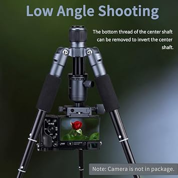 Portable Desktop Mini Tripod with Panning Handle, 20 / 52cm Desk Tabletop Aluminum Alloy Stand with 360 Ball Head, Compact Tripod for DSLR Camera Video Camcorder, Load up to 13lb / 6kg