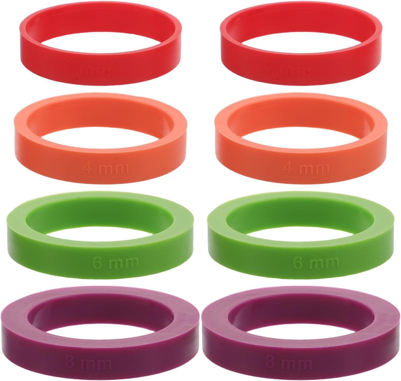 8pcs Small Rolling Pin Guide Rings: Rolling Pin Guide Ring Spacer Bands - (2/4/6/8mm) Thickness Spacer Bands For Pizza, Pies, Pastries, Pasta - Baking Accessories