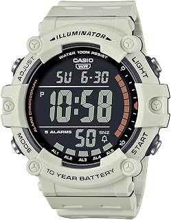 Illuminator 10-Year Battery LED Back Light 5-Alarm Chronograph Digital Watch AE1500WH-8B2V
