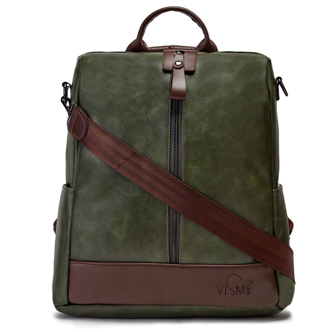 VISMIINTREND Leather Backpack for Women, Stylish Bags for Girls, Shoulder Purse, Trendy Ladies Hand Bag, Daily Use, Office/Travel/College/Work/Picnic, Birthday Gift for Wife/Sister, Latest (Green) (B0832PKFDS) Amazon Price History, Amazon Price Tracker