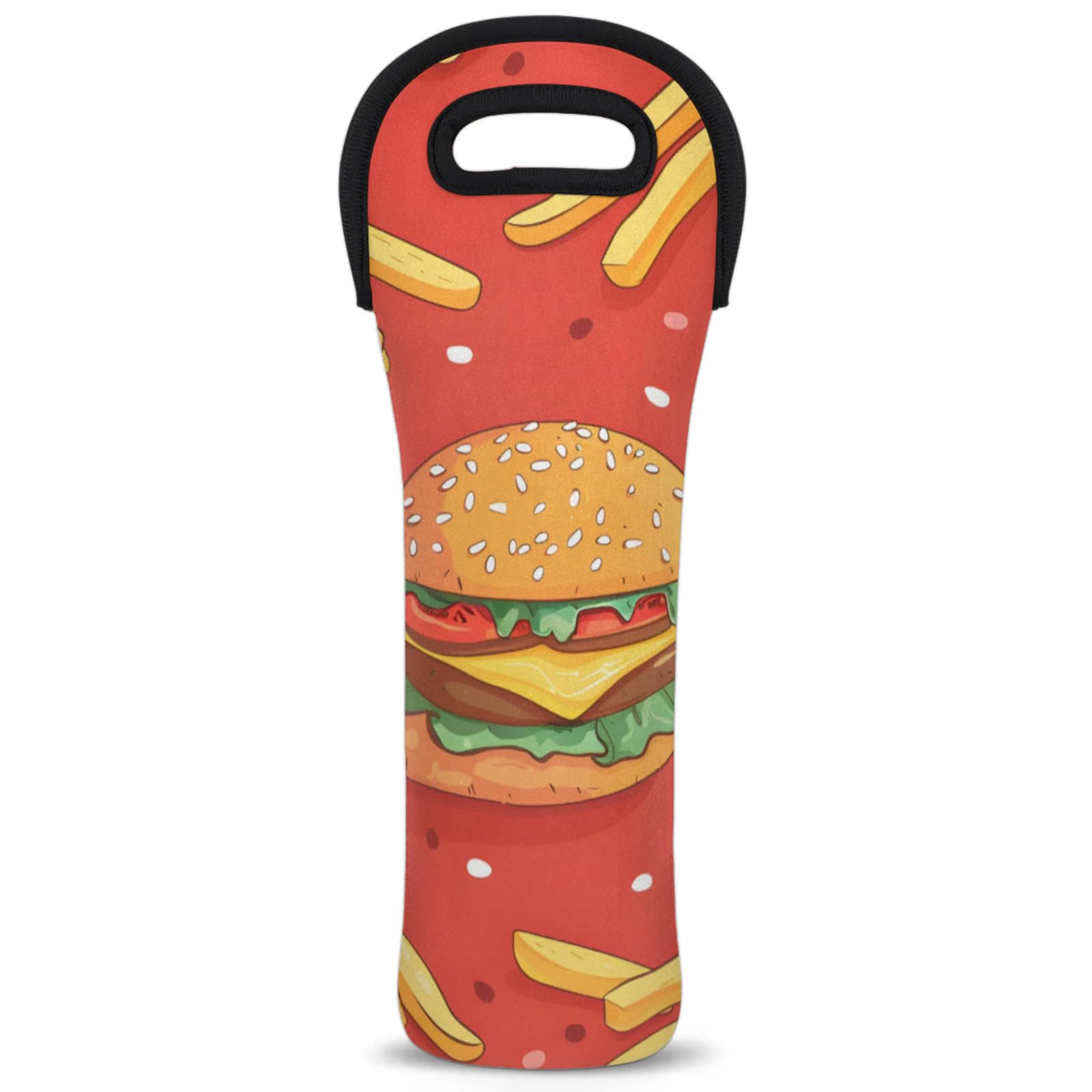 Neoprene Wine Tote Carrier Bag for Wine,Water, Champagne, Beer, Baby Bottles 15.6 x 5.1 Inches, Protective Wine Bag,Food Hamburg