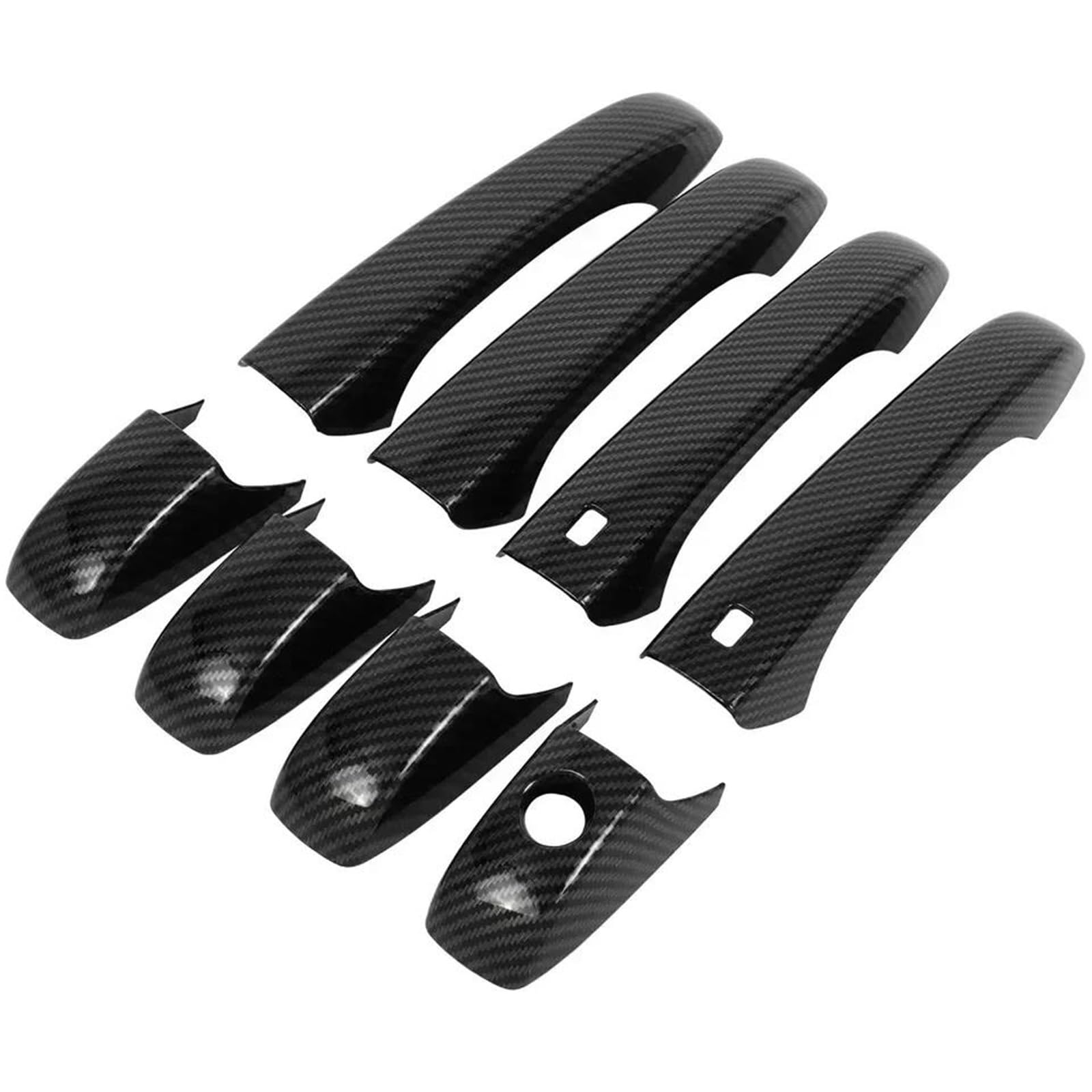 HETEVSCCK for Jeep for Grand Cherokee 2011-2021 Exterior Smart Door Handle Protective Frame Cover Trim with Smartkey ABS 1 Set(Carbon Smart)