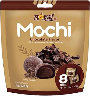 Royal Family Mochi Chocolate Flavour, No Artificial Color or Flavor, 8pcs 120g (Imported)
