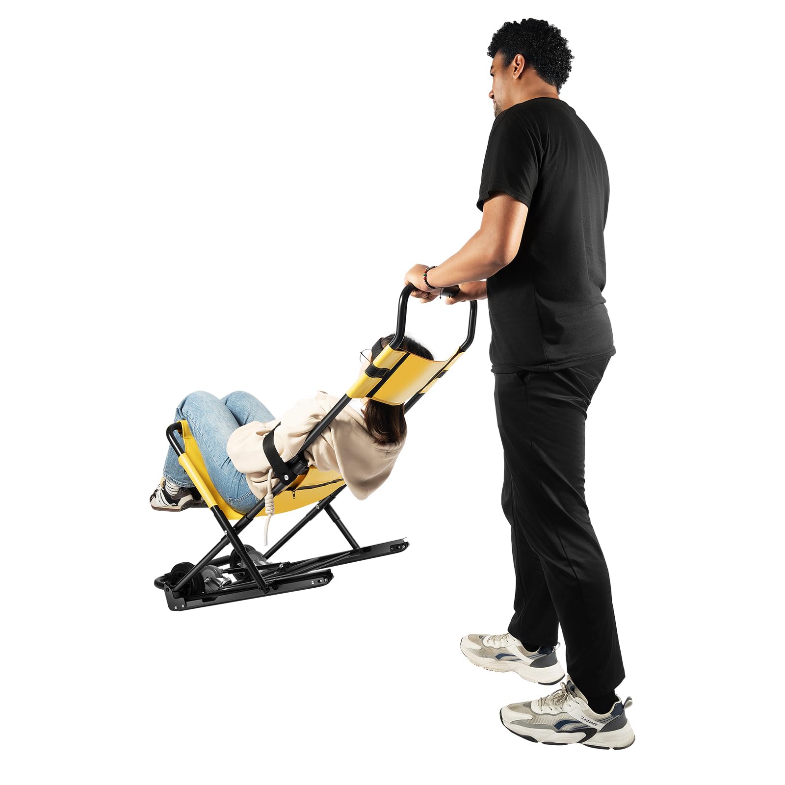 Escalera Silla de ruedas para adultos, elevador manual, silla de escalera plegable, silla de escalera multifunción, 159 kg, silla de escalera EMS silla elevadora de escaleras para ancianos y