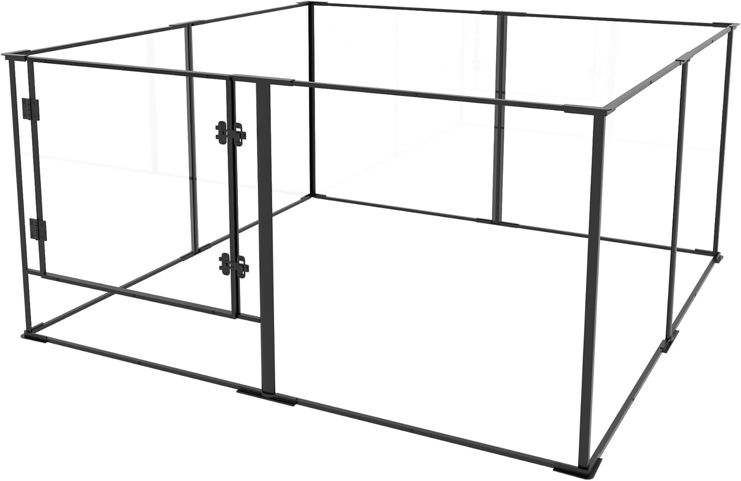 Acrylic Dog playpen Indoor: Clear Puppy Pen for Small Medium Dogs Cats with Metal Frame - 8panels 24inch Tall Transparent pet Fence with Door for Rabbits Guinea Pig