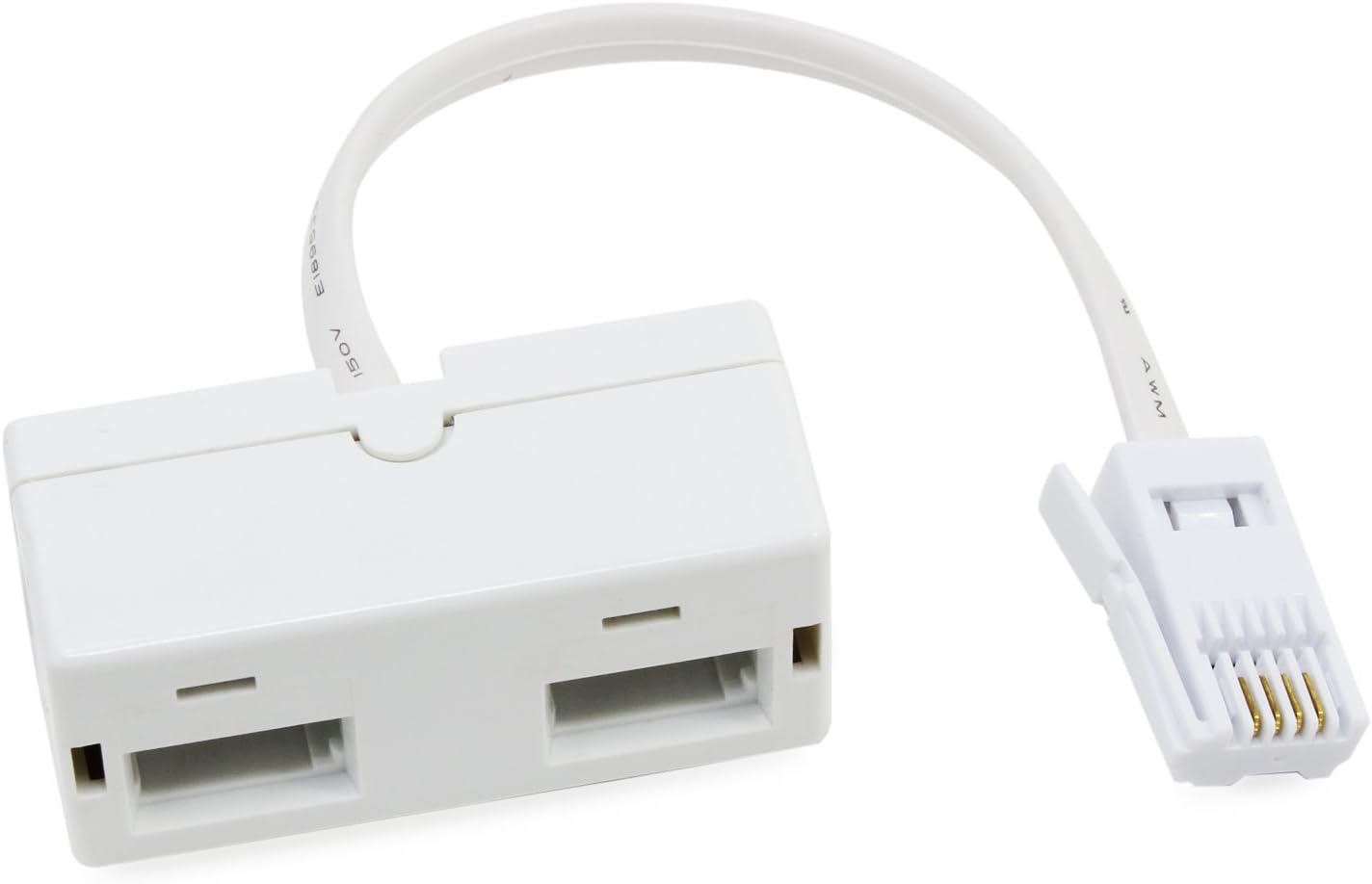 HSEAMALL One BT Plug to Two UK BT Telephone Socket Adapter Splitter Doubler Splitter