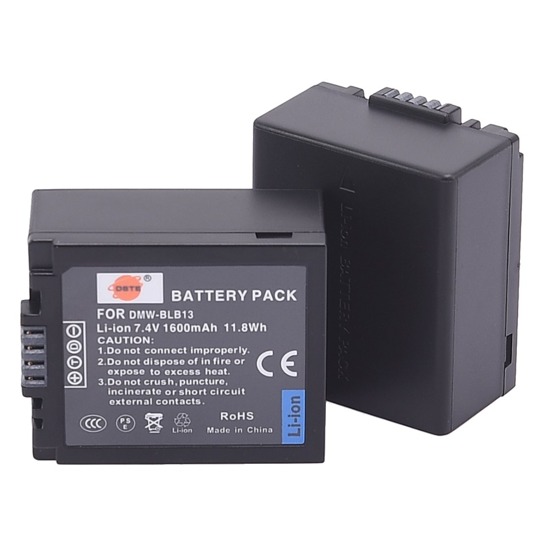 DSTE Electron 2PCS DMW-BLB13 DMW-BLB13E Li-ion Battery Compatible with Panasonic Lumix DMC-G1, DMC-G2, DMC-G10, DMC-GF1, DMC-GH1