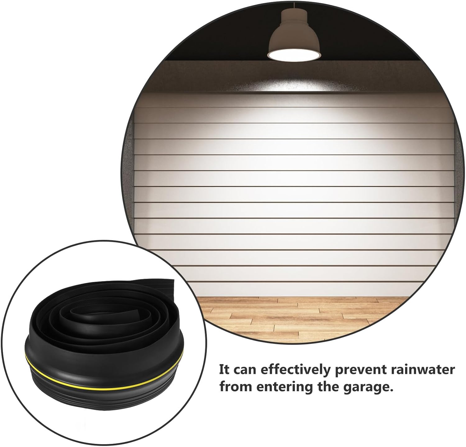 SAFIGLE Garage Door Threshold Seal Strip Flexible Rubber Weatherproofing Insulation Barrier for Bottom Gaps Compatible with Garage Door Floor Seal Replacement