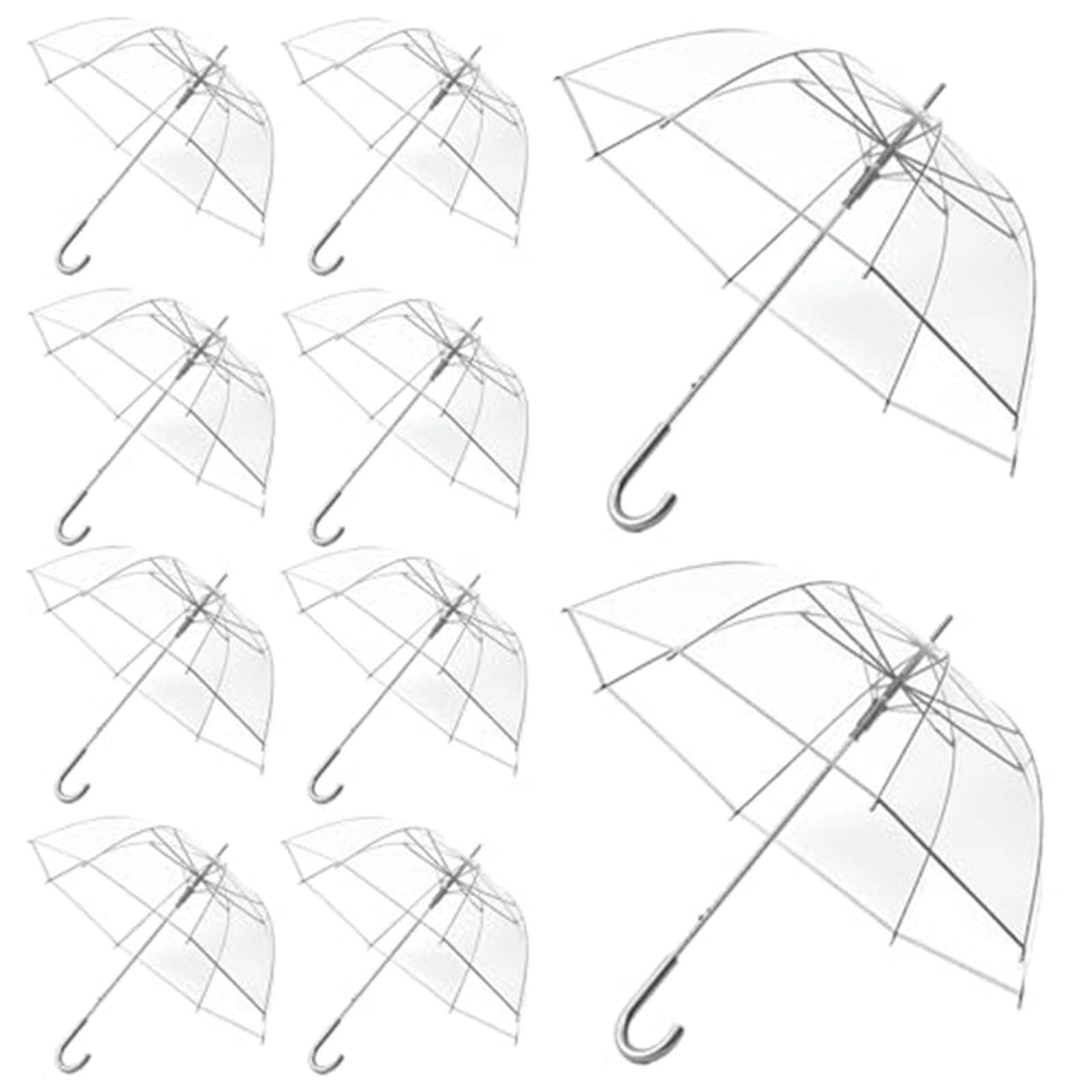 Parasol ślubny, wiatroszczelny duży parasol w sztyfcie 20 szt., z białym uchwytem na ślub, ukończenie szkoły i imprezy tematyczne