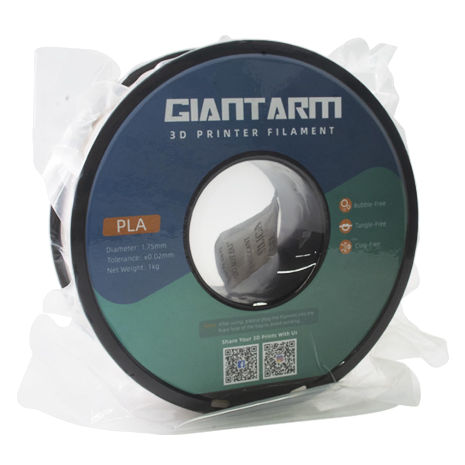 Filamento PLA 1,75 mm, GIANTARM Filamento per stampante 3D in PLA Legno 1 kg Bobina