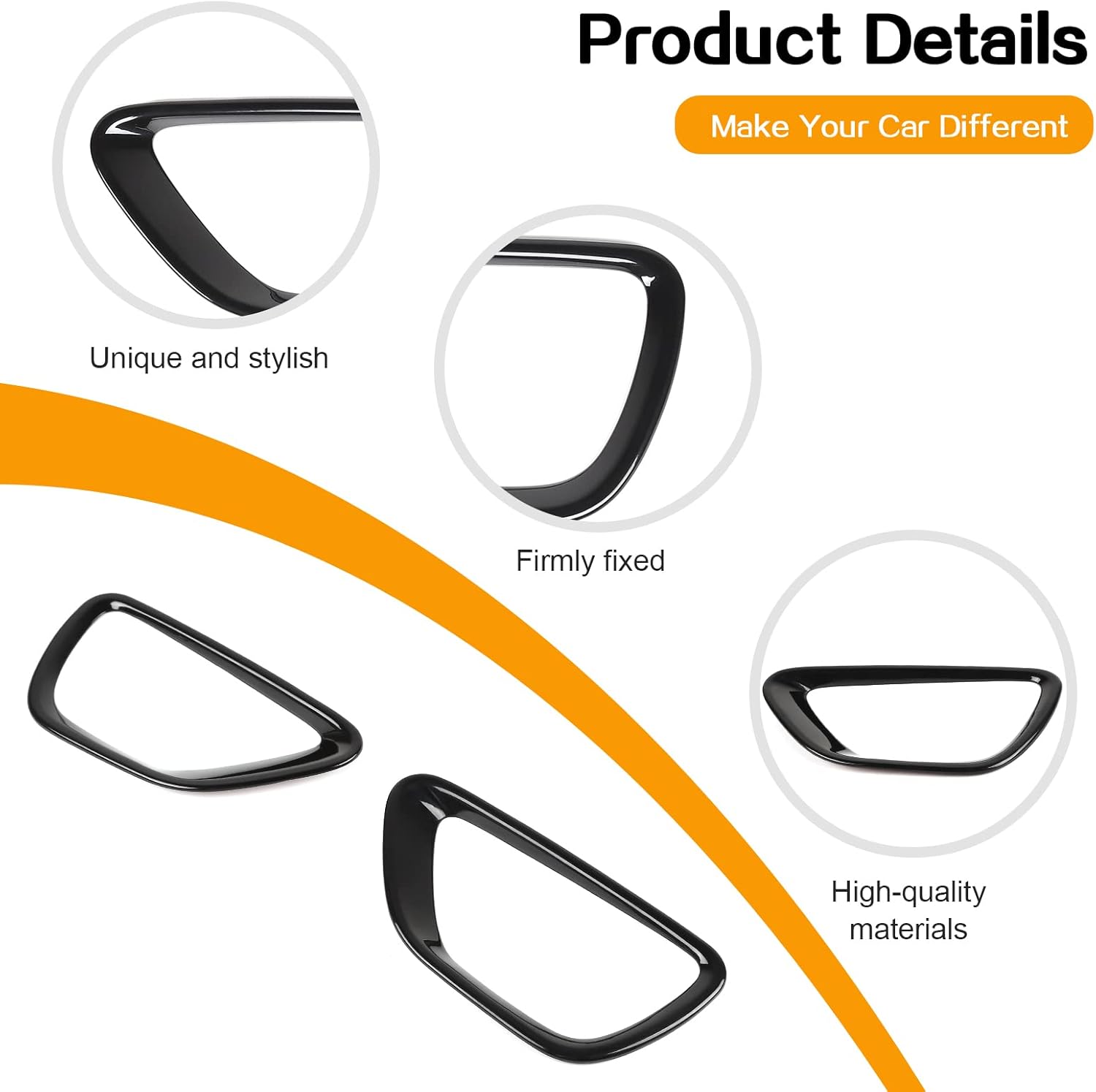 Hoolcar Front Fog Lights Cover Fog Lamp Frame Trim Replacement Compatible with 2014-2016 Jeep Grand Cherokee, Black