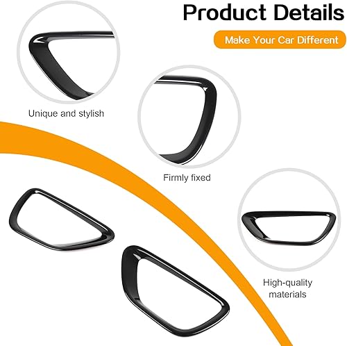 Miniatura 6 de Hoolcar Cubierta de faros antiniebla delanteros, marco de repuesto compatible con Jeep Grand Cherokee 2014-2016, color negro